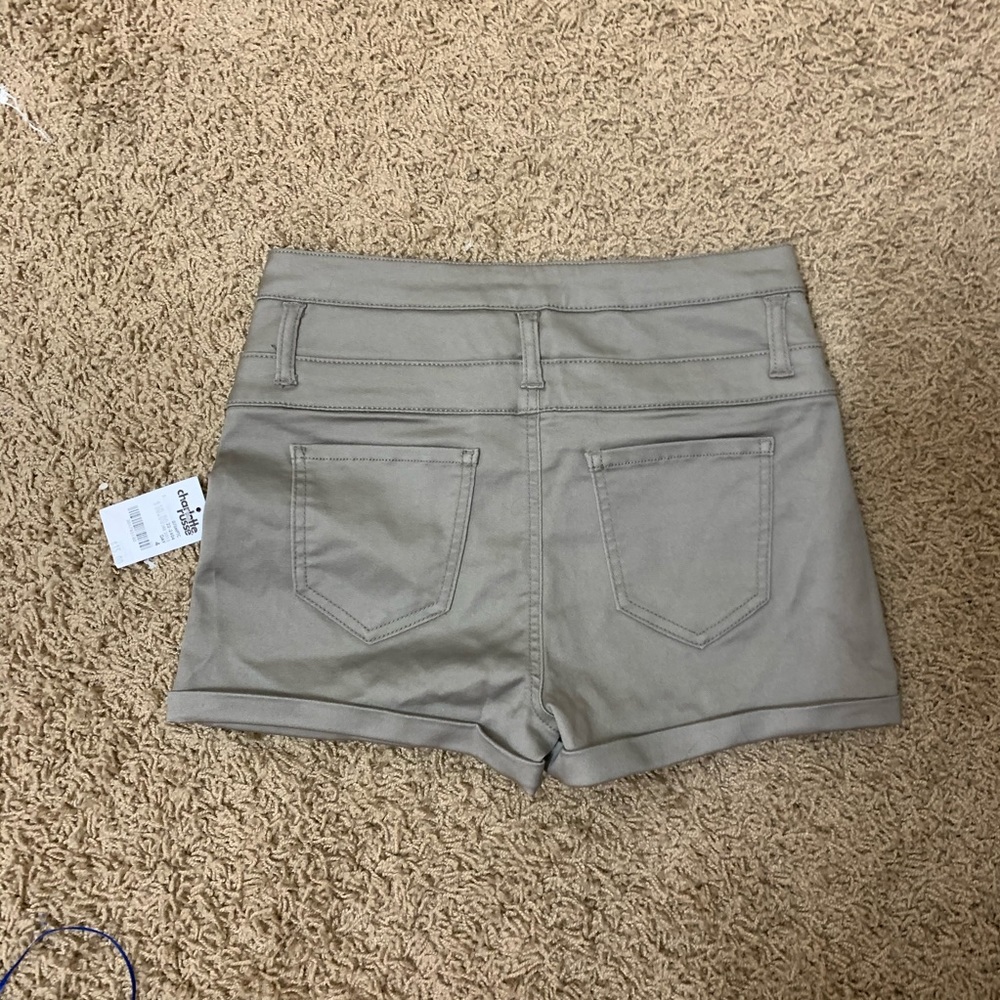 Stone grey high waisted shorts - Picture 2 of 5